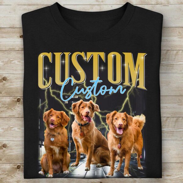 Personalized Pet T-Shirt - Pet Portrait - Black