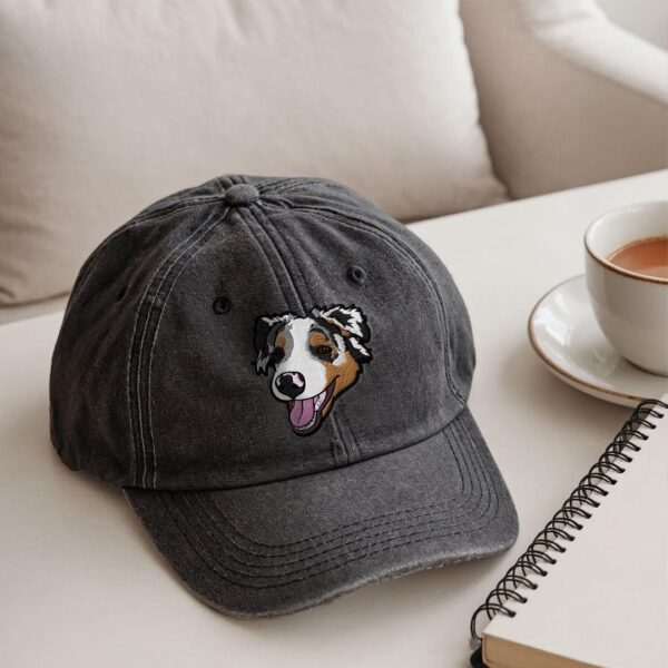 Custom Pet Embroidered Cap - Black